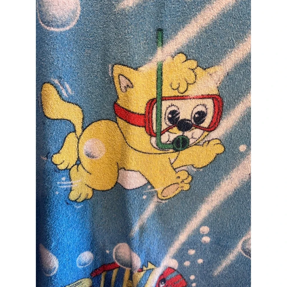 Vintage Puppies And Kitties Underwater Adventure Snorkel Beach Towel 54